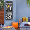 Welcome to the Firepit Outdoor Canvas Art Print - 16x48